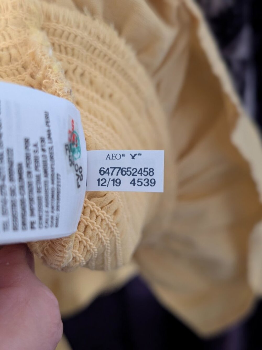 American Eagle Smocked Cotton Linen Ruffle Mini Dress Yellow S Cottagecore EUC - Picture 11 of 12